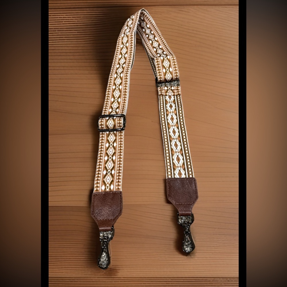 Brown And Cream Patterned Replacement Handbag Str… - image 1